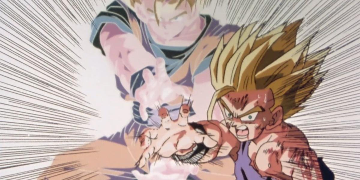 Goku e Gohan Pai-Filho Kamehameha em Dragon Ball Super