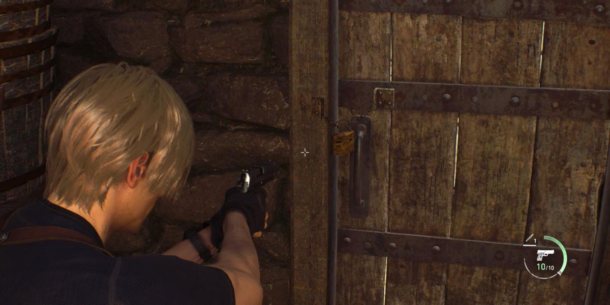 Cadeado da porta do remake de Resident Evil 4