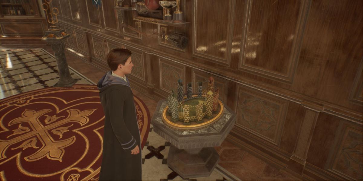 Conjuração da mesa do campo de quadribol do legado de Hogwarts