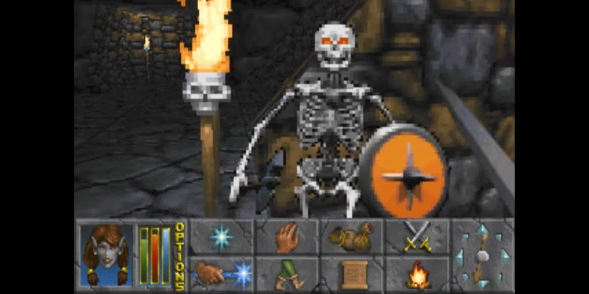 Uma captura de tela de The Elder Scrolls II Daggerfall