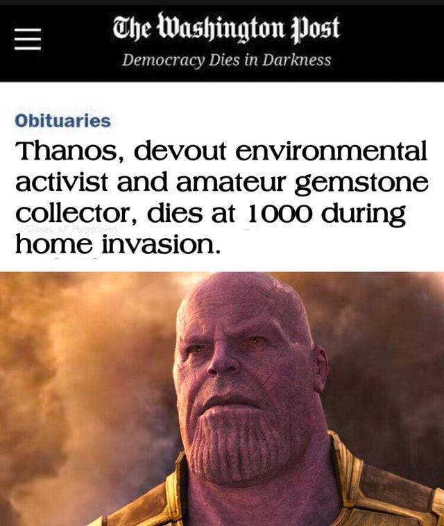 10 memes de Thanos que vão te deixar louco