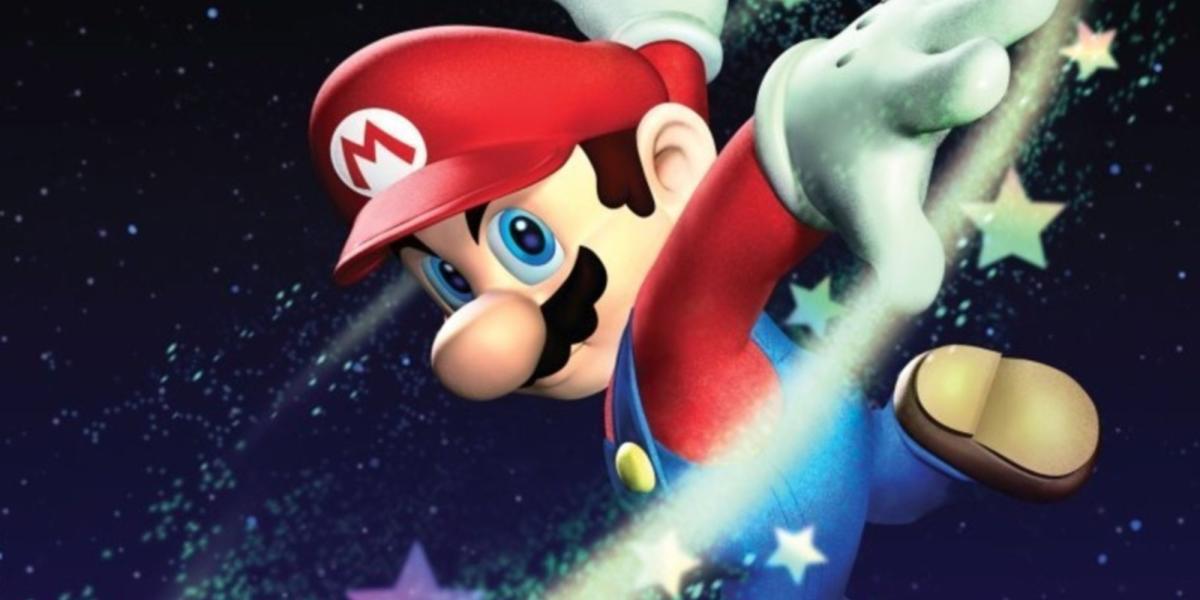 Mario spin saltando no espaço