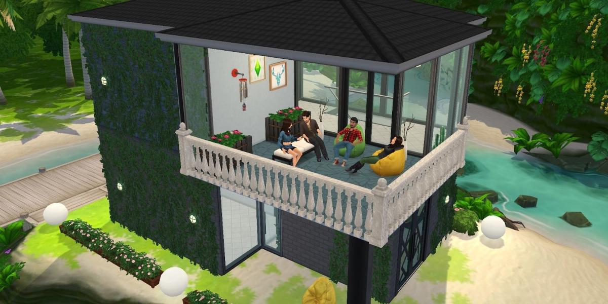 Uma casa encaixotada no The Sims 4