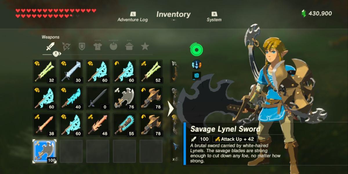 Savage Lynel Sword em The Legend of Zelda Breath of the Wild