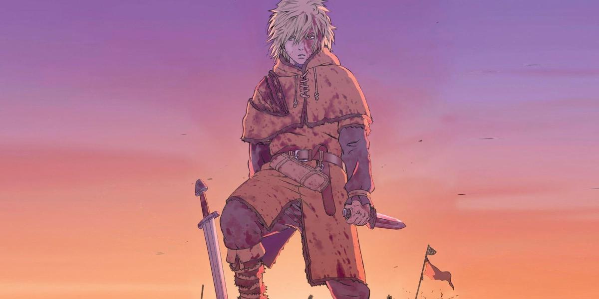 Vinland Saga colorida propagação de Thorfinn após uma batalha
