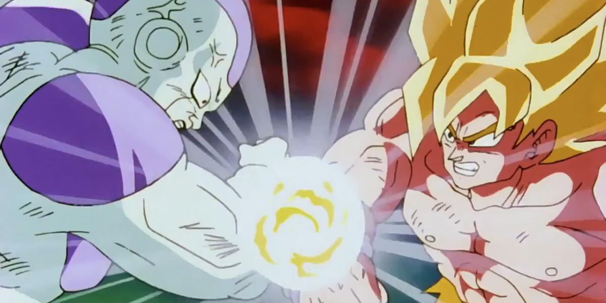 Goku lutando contra Frieza Saga Dragon Ball Z