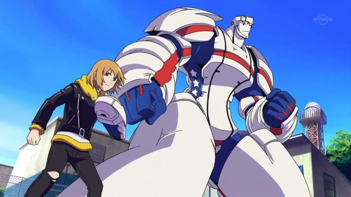 Heroman, personagem masculino e ajudante, captura de tela, anime