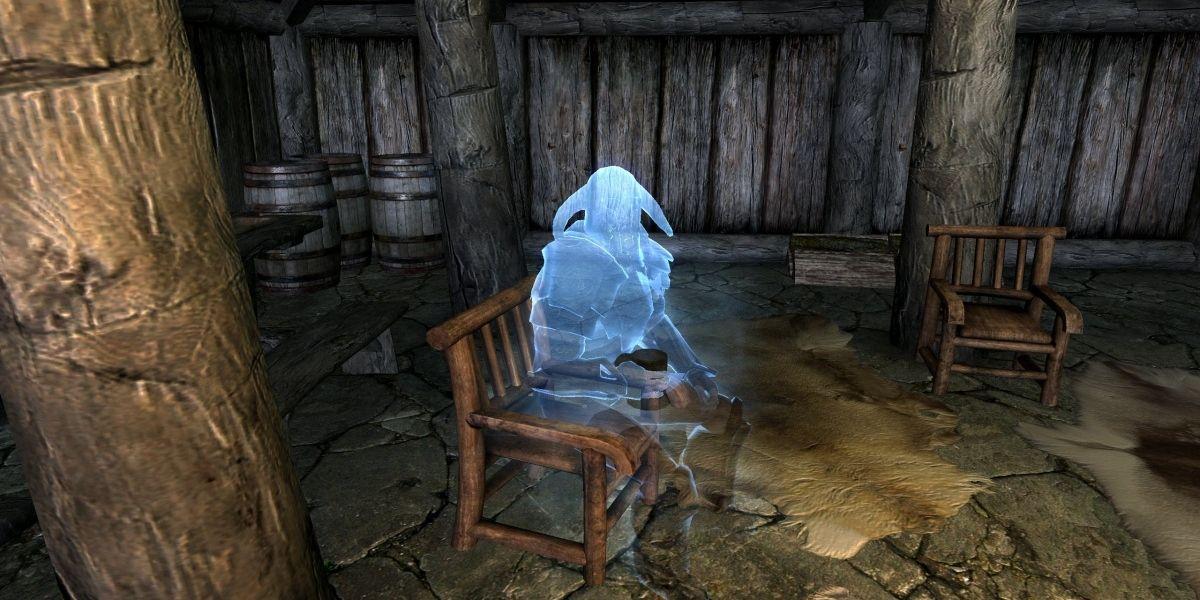 O fantasma do velho Hroldan em Skyrim