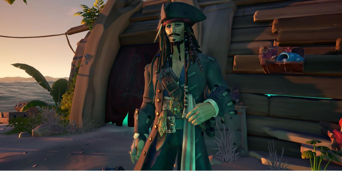 Grandes jogos PvE - Sea of ​​Thieves - Capitão Jack Sparrow se prepara para uma aventura