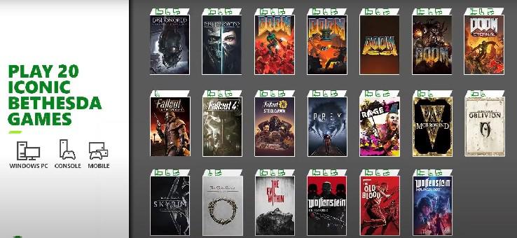 20 jogos da Bethesda chegando ao Xbox Game Pass amanhã
