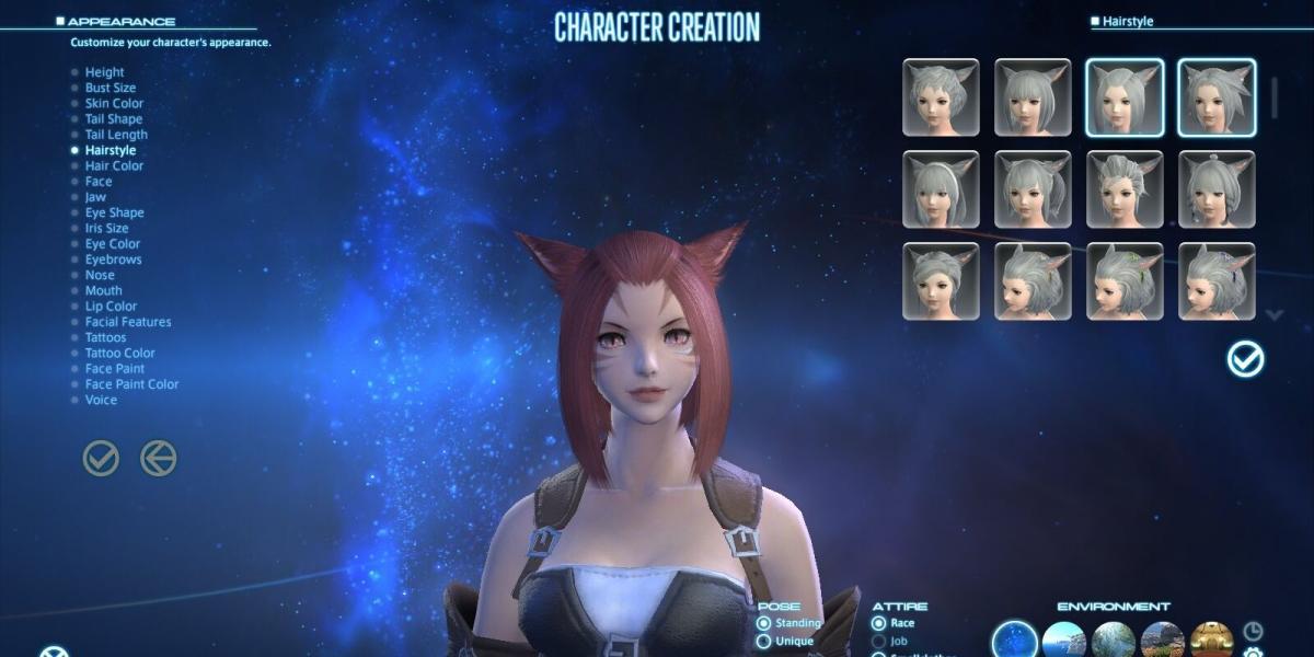 Criação de personagem em Final Fantasy 14