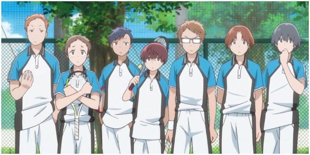 Um grupo de tenistas masculinos juntos