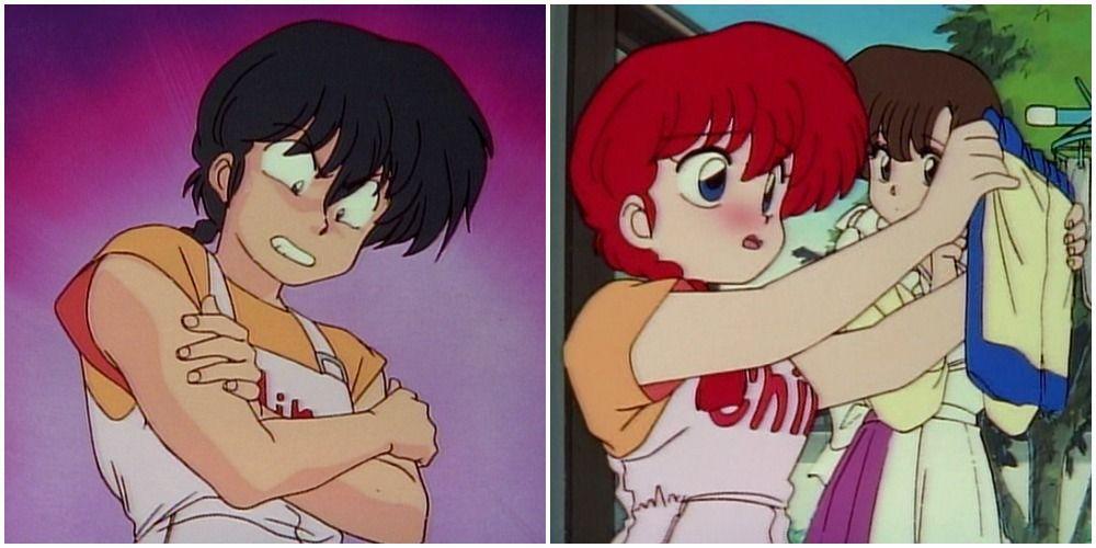 Esquerda: Ranma em forma de menino Direita: Ranma em forma de menina