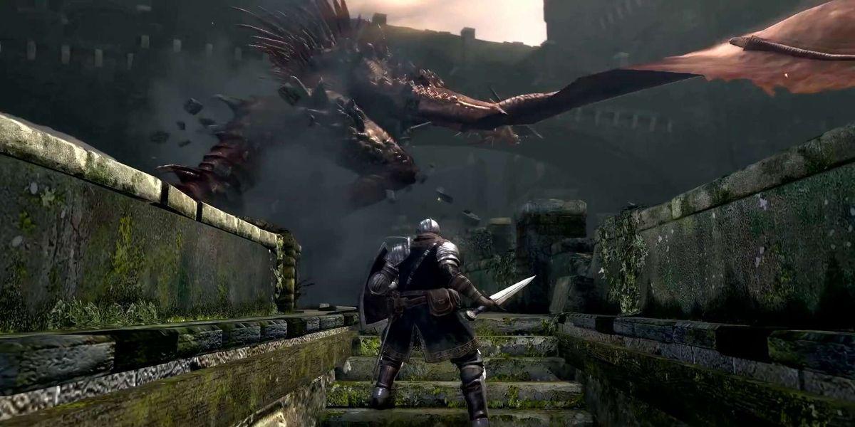 Dark Souls 1 PC jogabilidade do jogador e do dragão