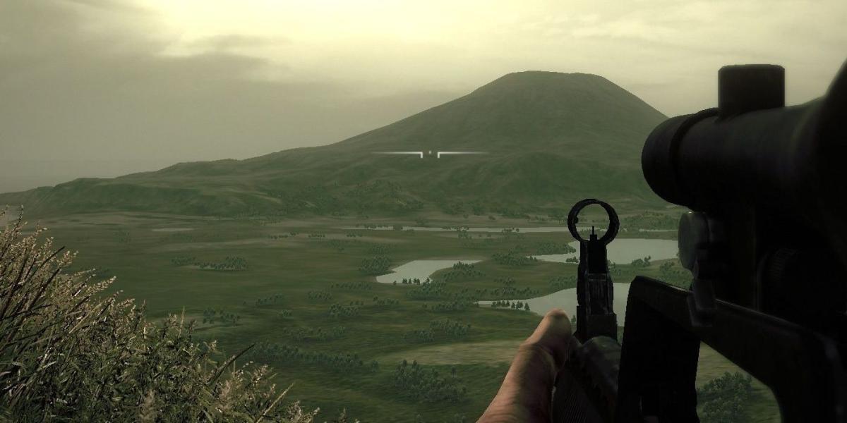 Operação Flashpoint Dragon Rising Sniper com vista para o vale