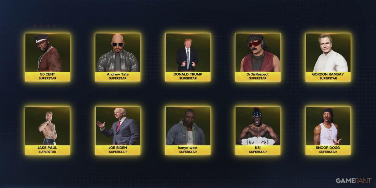50 Cent, Trump e Ramsay: Celebridades no ringue do WWE 2K23