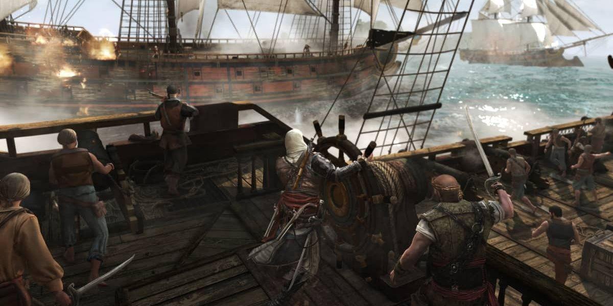 Edward Kenway e a Gralha em Assassin's Creed 4: Black Flag