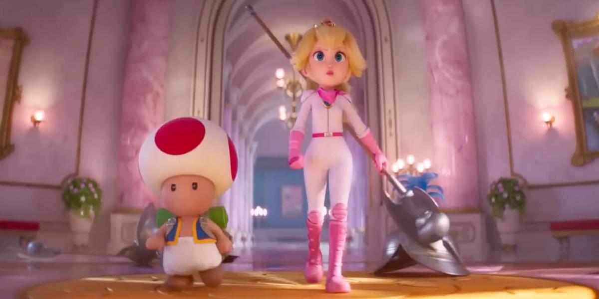 Toad e Peach em The Super Mario Bros. Movie