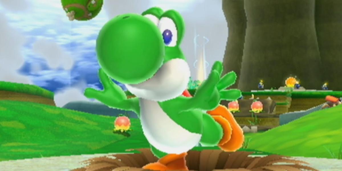 Yoshi posando em Mario Galaxy 2