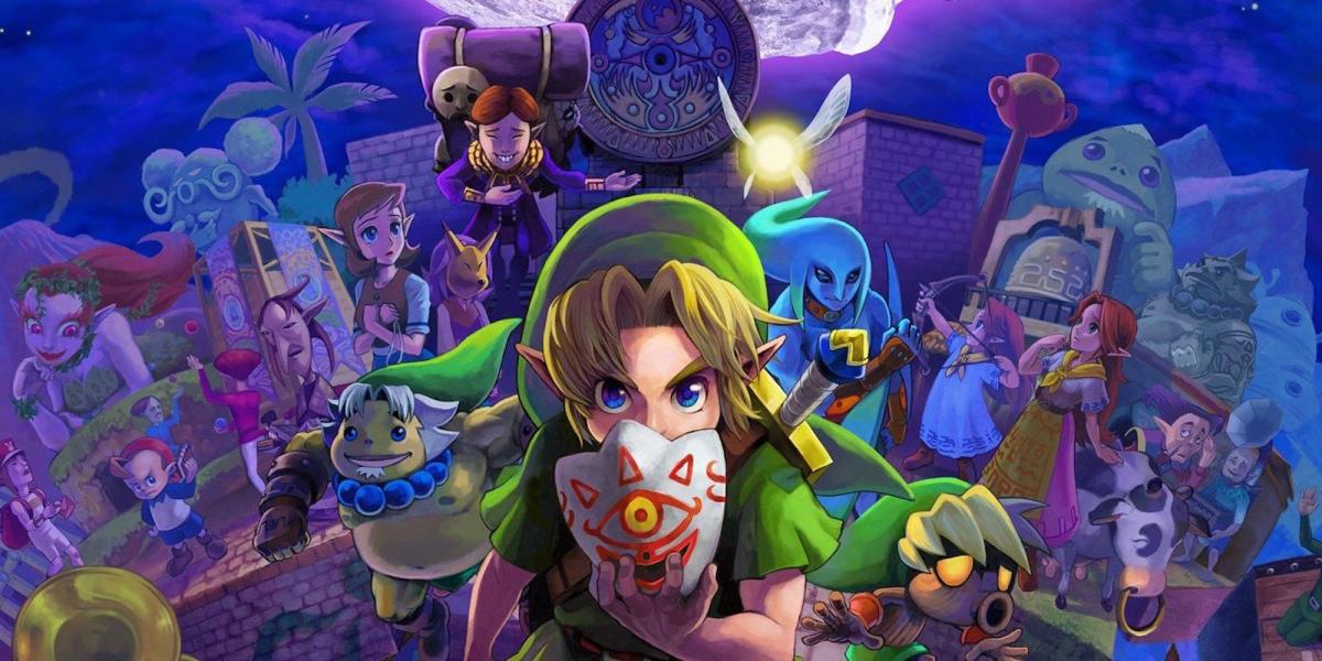 Arte promocional com personagens de The Legend of Zelda Majora's Mask