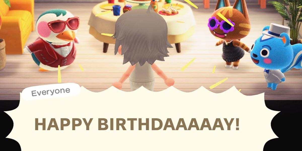 Comemorando um aniversário em Animal Crossing