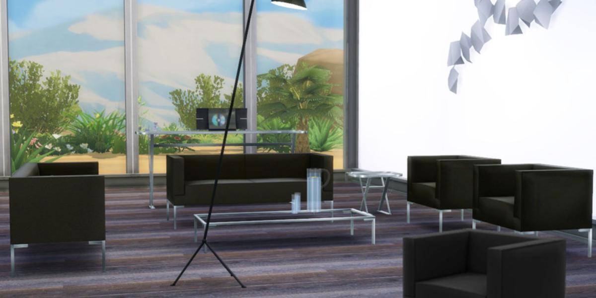 Um quarto minimalista com conteúdo personalizado para The Sims 4