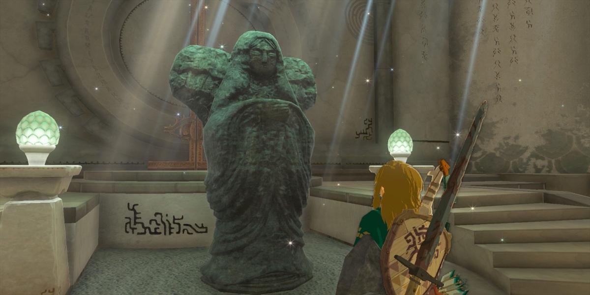 Falando com a estátua de atualização em The Legend of Zelda Tears of the Kingdom