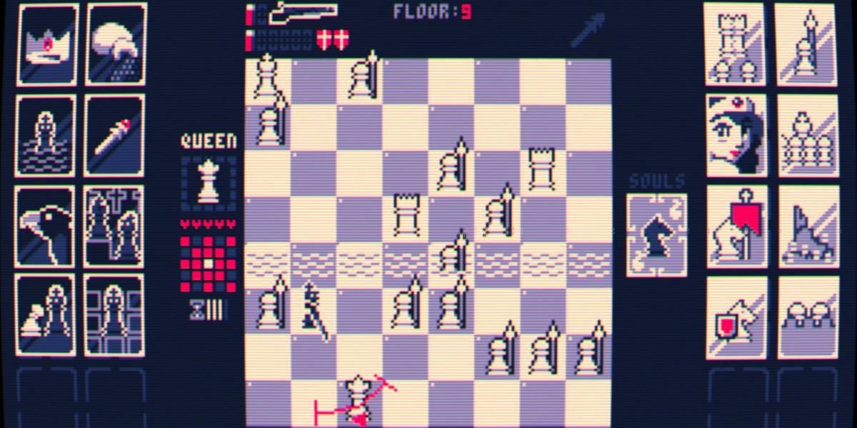 Um jogador escolhendo seu movimento em Shotgun King: The Final Checkmate