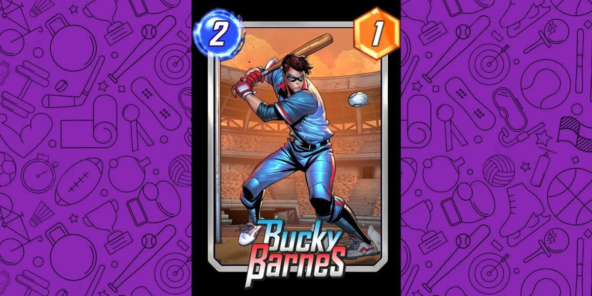 Arte do cartão Variante Marvel Snap Sports Bucky Barnes