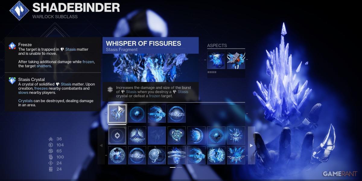 Destiny 2 Warlock Shadebinder Fragments Stasis