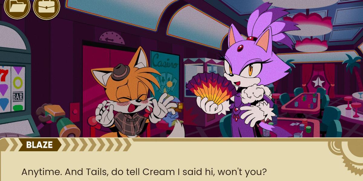 Tails e Blaze falando sobre Cream the Rabbit