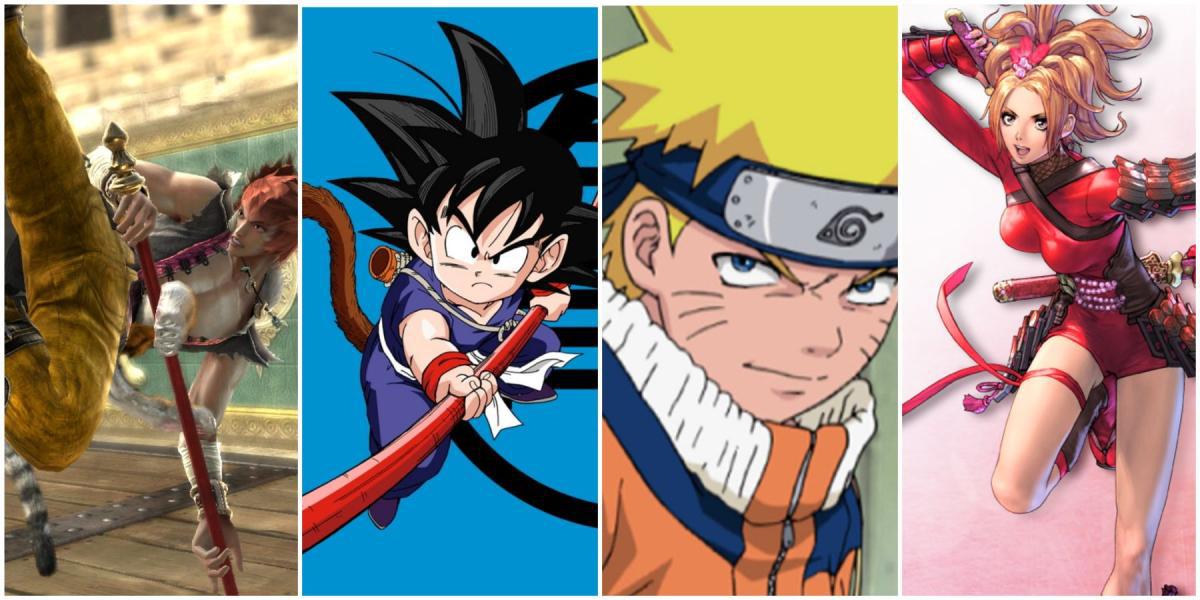 Personagens inspirados em animes - Xiba Goku Naruto Natsu