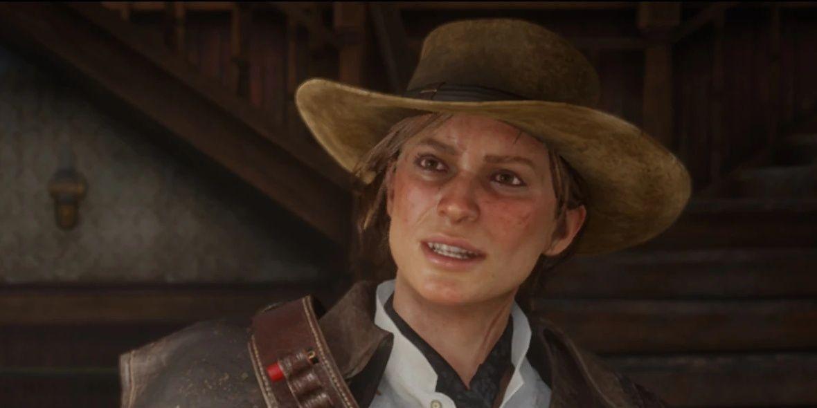 Sadie Adler irritada em Red Dead Redemption 2
