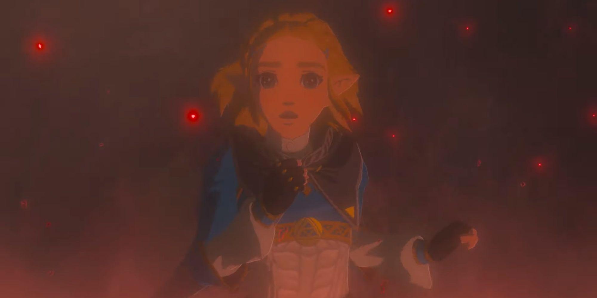 Zelda olhando assustada
