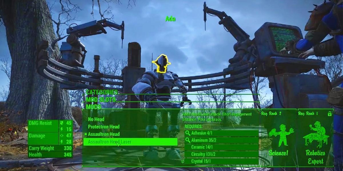 Ada Assaultron de Fallout 4 é um dos companheiros mais criativos da franquia