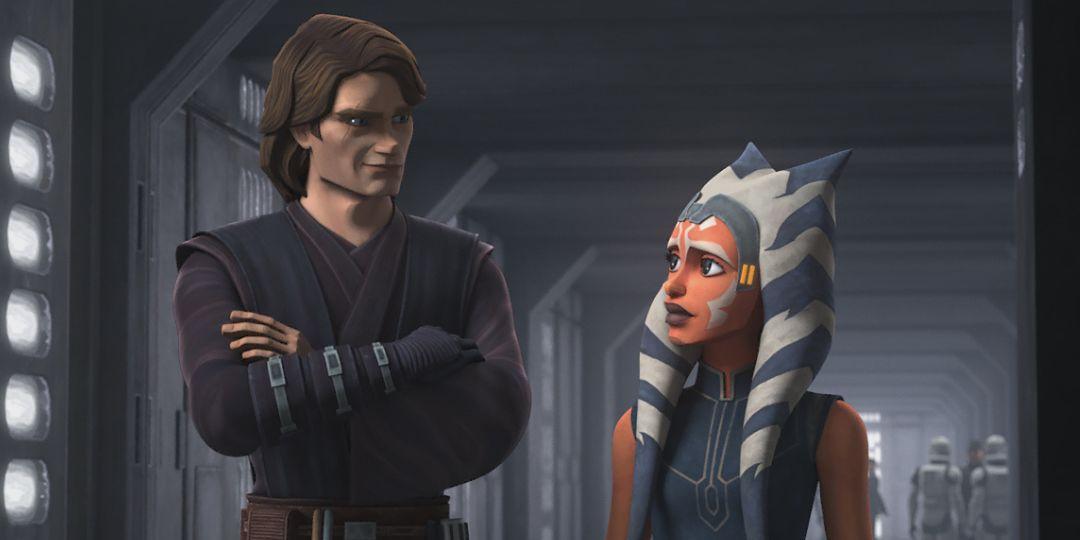 Anakin Skywalker e Ahsoka Tano na última temporada de Star Wars: The Clone Wars.