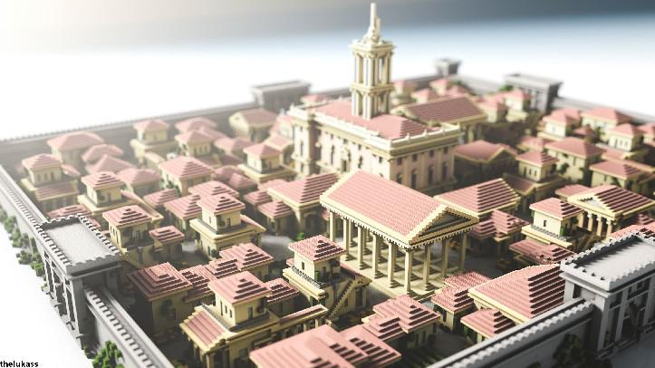 Alunos exploram cidades romanas dentro do Minecraft