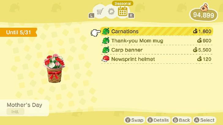 Animal Crossing: New Horizons apresenta novo item para o Dia das Mães