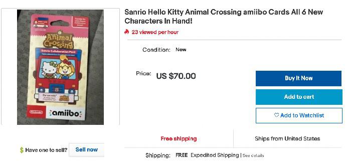 Animal Crossing: New Horizons Sanrio Cards estão sendo vendidos a preços insanos por Scalpers