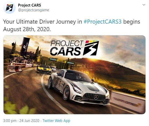 Anunciada a data de lançamento de Project Cars 3