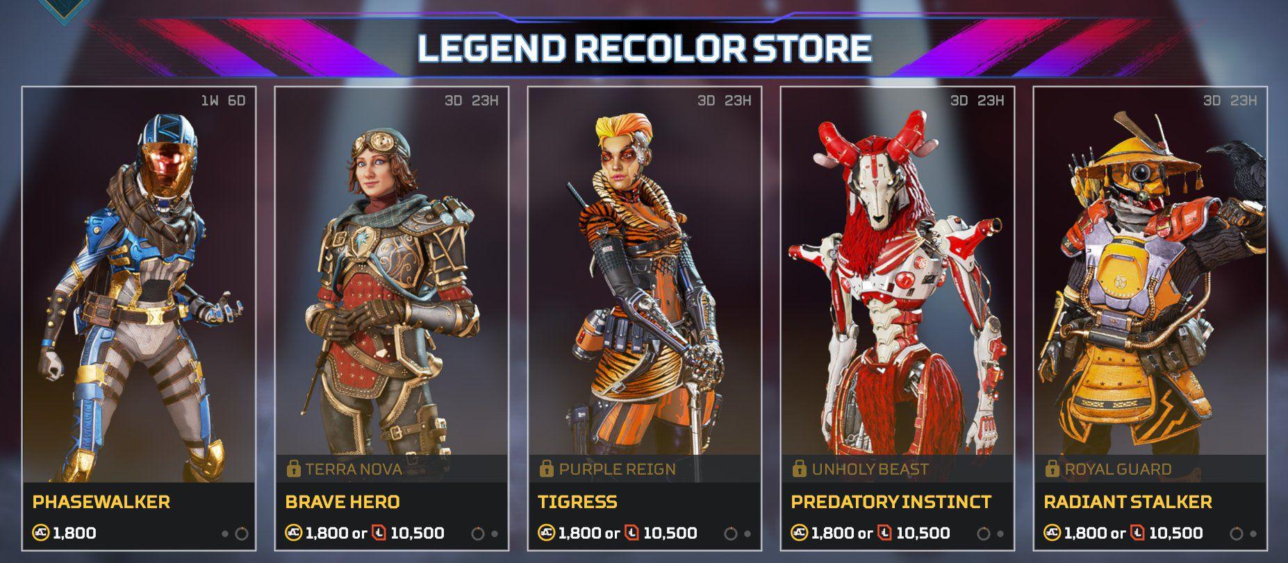 Apex Legends deve facilitar as skins recoloridas