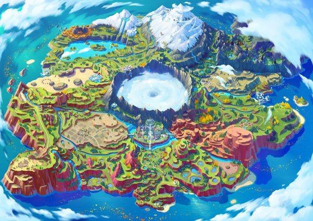 Arte de Pokemon Scarlet e Violet revela mapa da região de Paldea