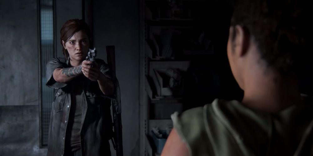 Ellie confronta um membro dos Lobos em The Last of Us Part 2