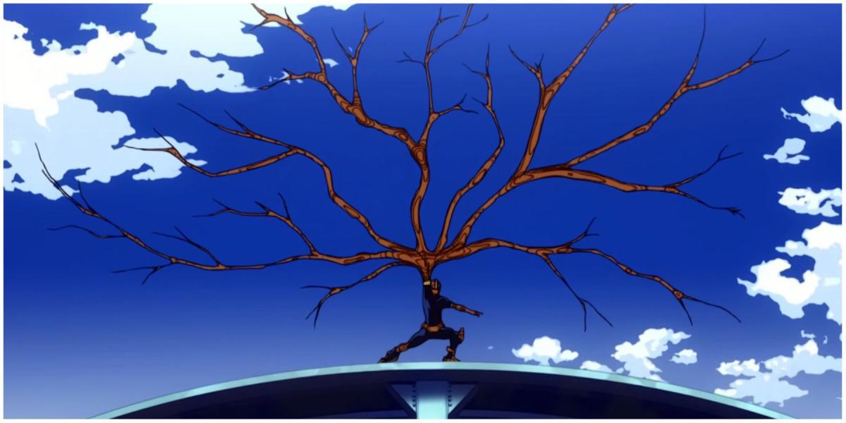 Kamui usando seu Arbor Quirk para criar numerosos ramos