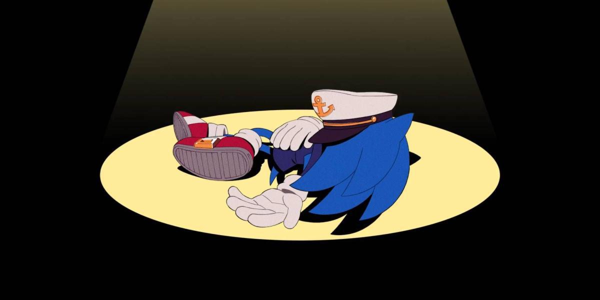 A pose de morte de Sonic em The Murder of Sonic the Hedgehog