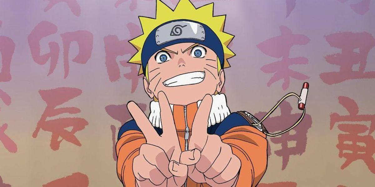 Naruto Uzumaki segurando 3 dedos