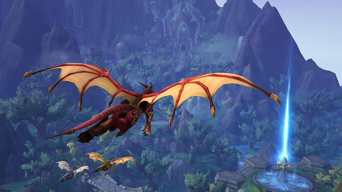 World of Warcraft Dragonflight Dracthyr voando
