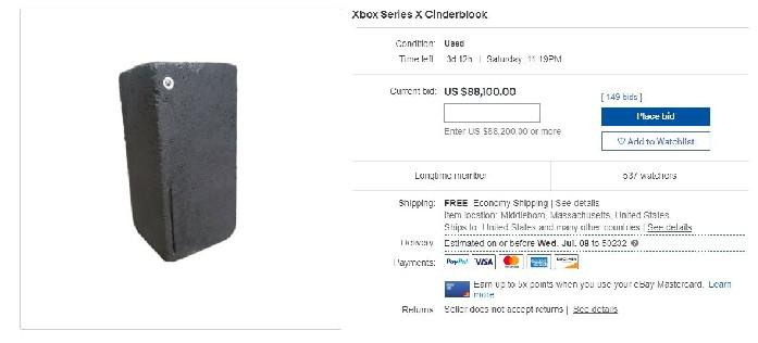Blocos de concreto do Xbox Series X estão indo para quantias insanas no eBay