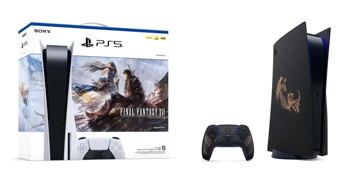 Capas do console Final Fantasy 16 PS5 e controle dualsense