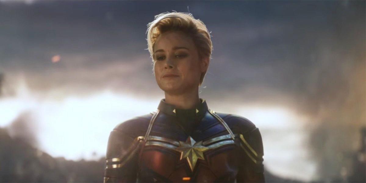 Brie Larson como Capitã Marvel em Vingadores: Ultimato